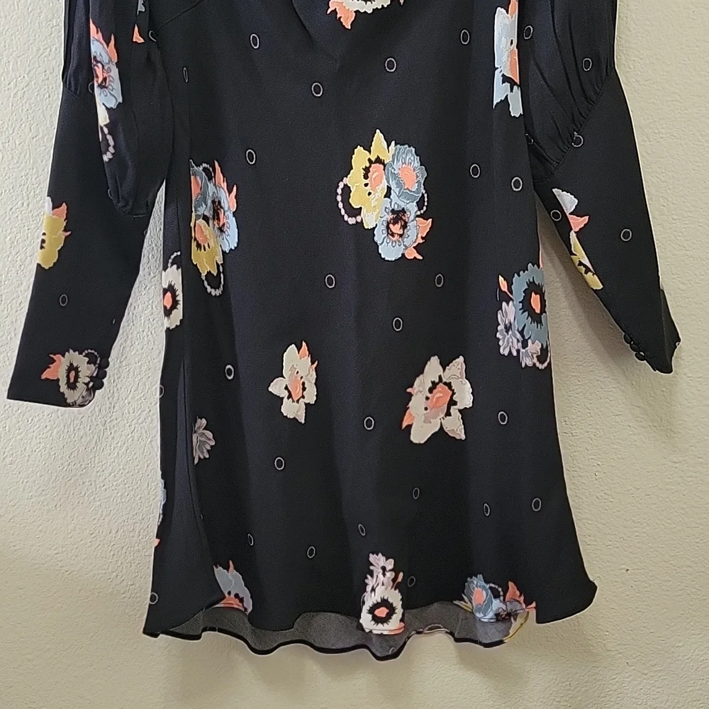 New Free People Womens Sunshadows Split-Sleeve Mini Dress Size 8 - Picture 8 of 16